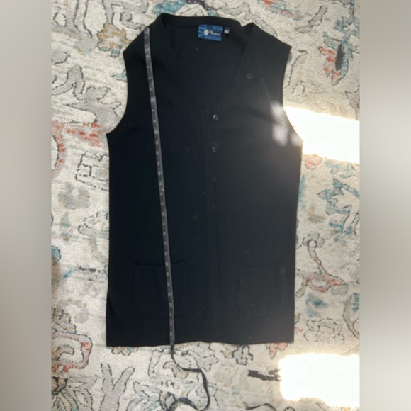 Via Passport Vintage Black Sleeveless Knit Cardigan - Picture 2 of 9